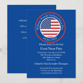 Jeglicher Text USA Flag Independence Day 4. Juli Einladung
