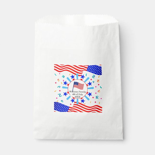 Jeglicher Text USA Flag Independence Day 4. Juli Geschenktütchen (Vorderseite)