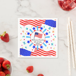 Jeglicher Text USA Flag Independence Day 4. Juli Serviette