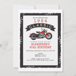 Jeglicher Vintager Motorradfahrer zum Geburtstag Einladung