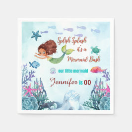 Jegliches Alter Splish Splash Bash Meerjungfrau Ge Serviette