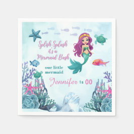 Jegliches Alter Splish Splash Bash Meerjungfrau Ge Serviette
