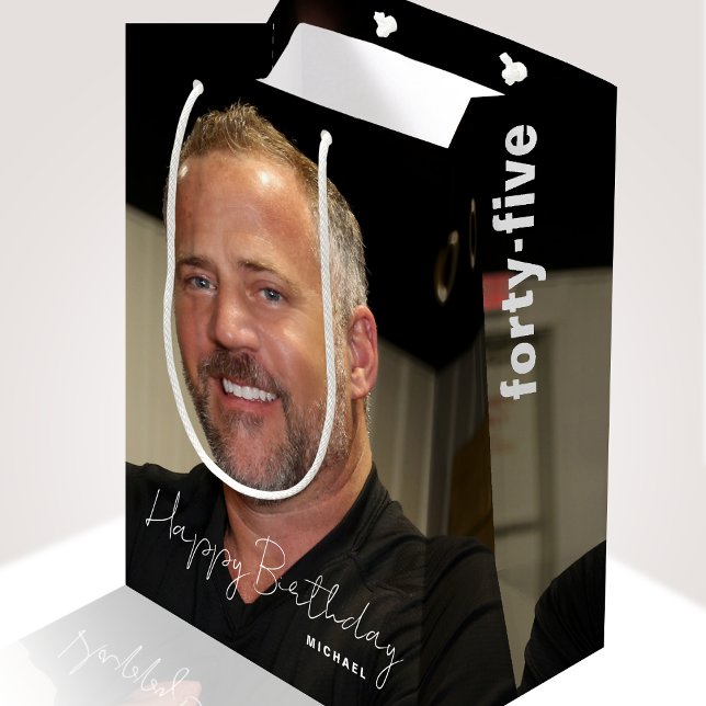 Jegliches Geburtstag Trendy Personalisiertes Foto Mittlere Geschenktüte (Von Creator hochgeladen)