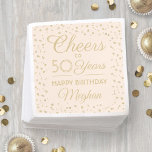 Jegliches Geburtstagsjubiläum Blush Pink Gold Glit Serviette<br><div class="desc">Fügen Sie eine elegante personalisierte Touch zu den Geburtstagspartideen mit diesen speziellen Rosa- und Goldpapierservietten hinzu. Design bietet moderne Skriptkalligrafie individuell anpassbare "Cheers to 30 Years" und Gold Imitate Glitzer Confetti auf einem blütigen Hintergrund. Bitte beachten Sie, dass der Text farbig gedruckt ist, nicht metallische Folie. Dieses Template ist für...</div>