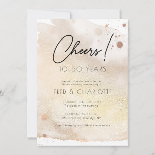 Jegliches Gold Watercolor 50-jähriges Party Einladung