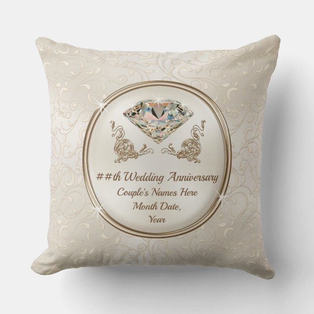 Jegliches Jubiläum der Diamanten-Hochzeit Geschenk Kissen (Vorderseite)