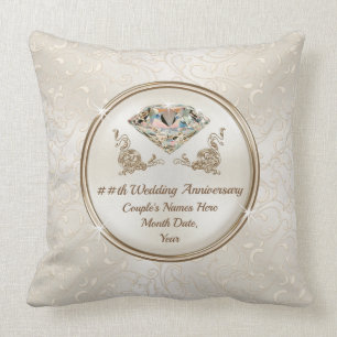 Jegliches Jubiläum der Diamanten-Hochzeit Geschenk Kissen
