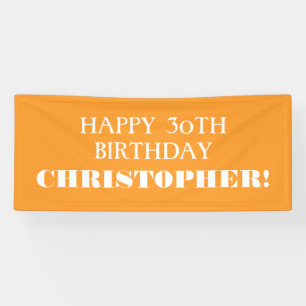 Jegliches Orange White Custom Happy Birthday Banne Banner