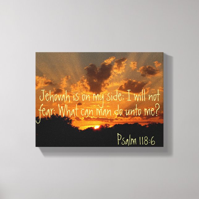 Jehovah ist auf meiner Seite Sonnenuntergang Psalm Leinwanddruck (Vorderseite)