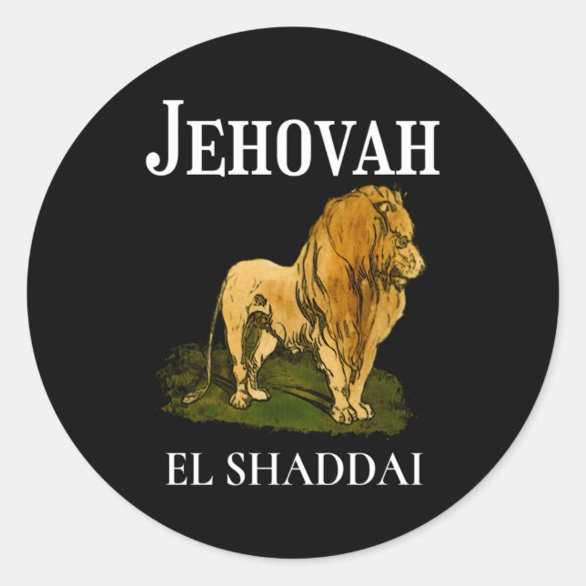 Jehovah ist El Shaddai bedeutet der allmächtige Go Runder Aufkleber (Vorderseite)