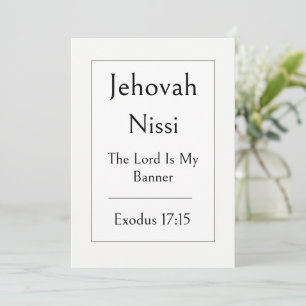 Jehovah Nissi, Name Gottes, ermutigende Schrift Einladung