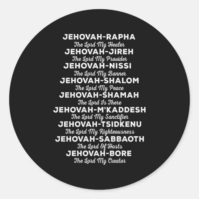 Jehovah-Rapha-Namen Gottes Christlich Runder Aufkleber (Vorderseite)