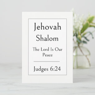 Jehovah Schalom, Name Gottes, ermutigende Schrift Einladung