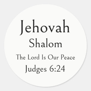 Jehovah Shalom, Name Gottes, ermutigende Schrift Runder Aufkleber