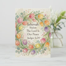 Jehovah Shalom, Tulpen Eukalyptus Whimsical Karte