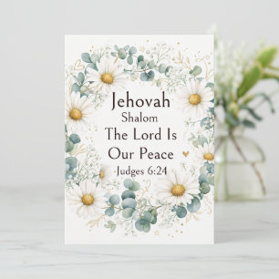 Jehovah Shalom, Weiße Gänseblümchen Eukalyptus Whi Einladung