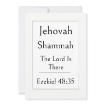 Jehovah Shammah, Name Gottes, Ermutigende Bibel