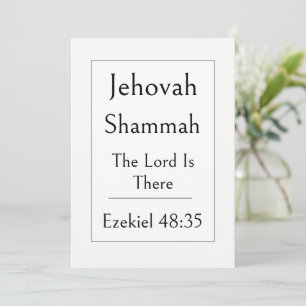 Jehovah Shammah, Name Gottes, Ermutigende Bibel Einladung