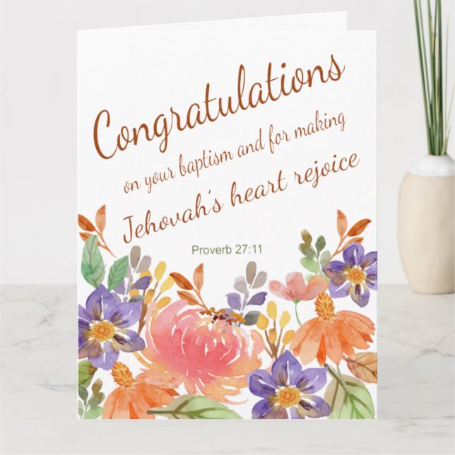 Jehovah Témoin JW Baptême Cadeaux Carte de voeux (Devant)