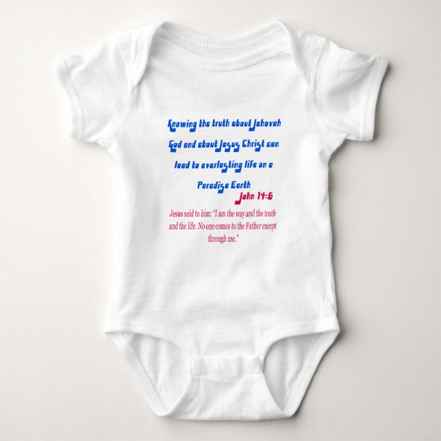Jehovas Zeuge John14-6 Baby Strampler (Vorderseite)
