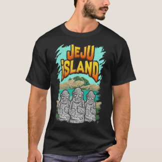 Jeju Island South Korea Dol Hareubang Statues Vint T-Shirt