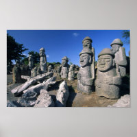 Jeju Stone Großvaters Statues Harubang Poster