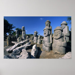 Jeju Stone Großvaters Statues Harubang Poster