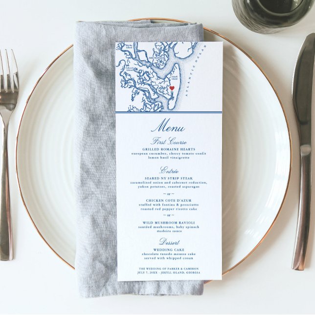Jekyll Island et Brunswick Géorgie Carte Mariage (This Jekyll Island and Brunswick wedding menu is perfect for your Golden Isles of Georgia wedding)