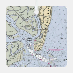 Jekyll Island Georgia Coast Map Ornament Aus Metall
