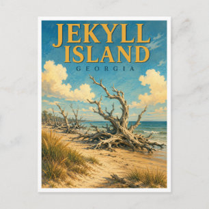 Jekyll Island Georgia Driftwood Beach GeoSaga Postkarte