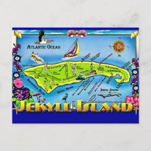 Jekyll Island Georgia Farbige Postkarte