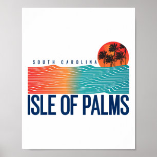 Jekyll Island Strand Georgia Männer Surfen Frauen  Poster
