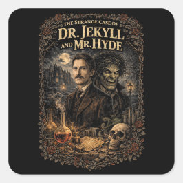 Jekyll und Hyde Quadratischer Aufkleber