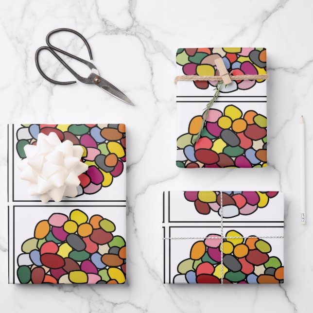Jelly Bean Colorful Jelly Bean Geschenkpapier Set (Vorderseite)