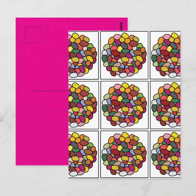 Jelly Bean Colorful Jelly Bean Postkarte (Vorne/Hinten)