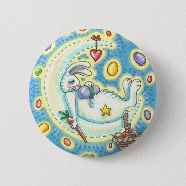JELLY BEAN DREAMS EASTER BUNNY RABBIT BUTTON Round (Vorderseite)