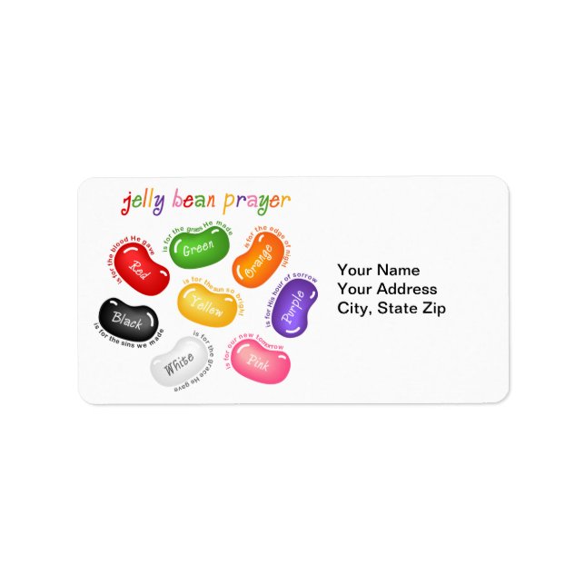 Jelly Bean Prayer Label Adressaufkleber (Vorne)