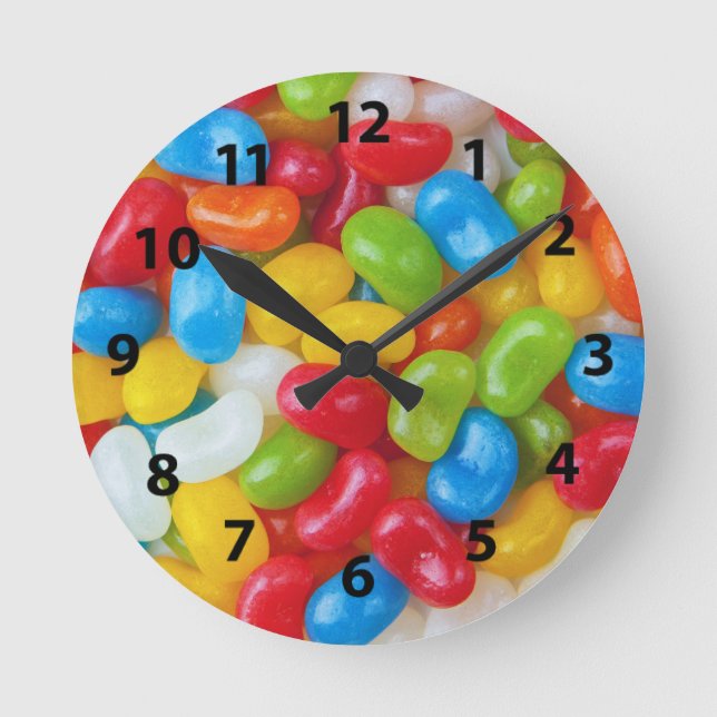 Jelly Bean Wall Clock Runde Wanduhr (Vorderseite)