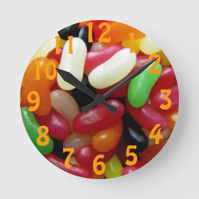 Jelly Bean Wall Clock Runde Wanduhr (Vorderseite)