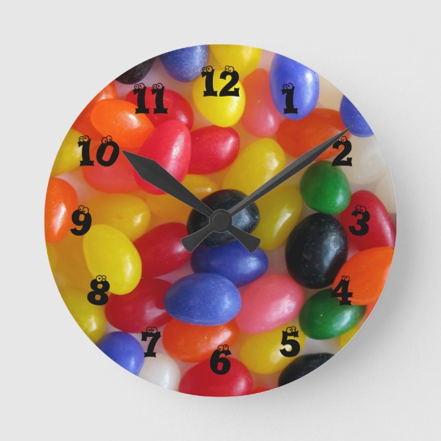 Jelly Bean Wall Clock Runde Wanduhr (Vorderseite)