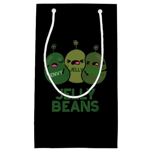 Jelly Beans Funny Jealous Candy Pun Dark BG Kleine Geschenktüte (Vorderseite)