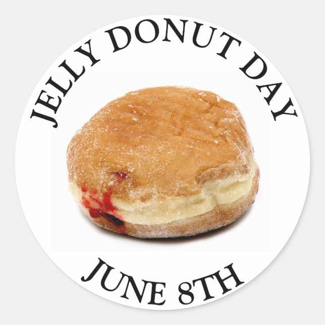 Jelly Donut Day 8 juin Nourriture Stickers (Devant)