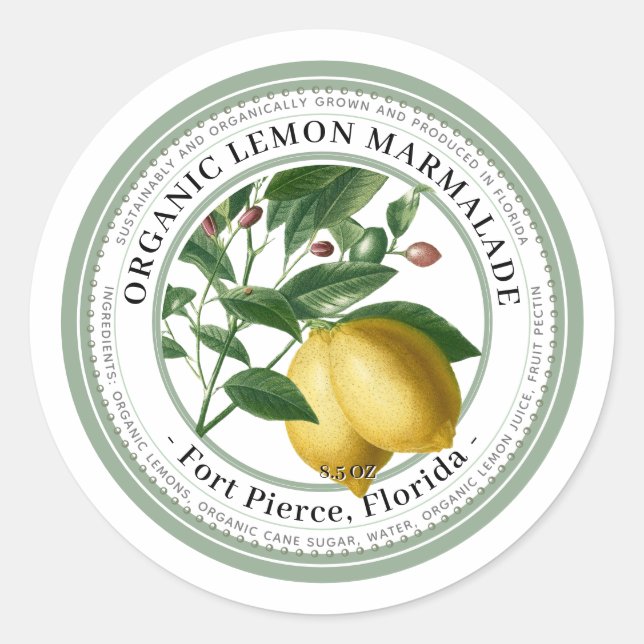 Jelly Étiquette avec Vintage citron Illustration (Devant)