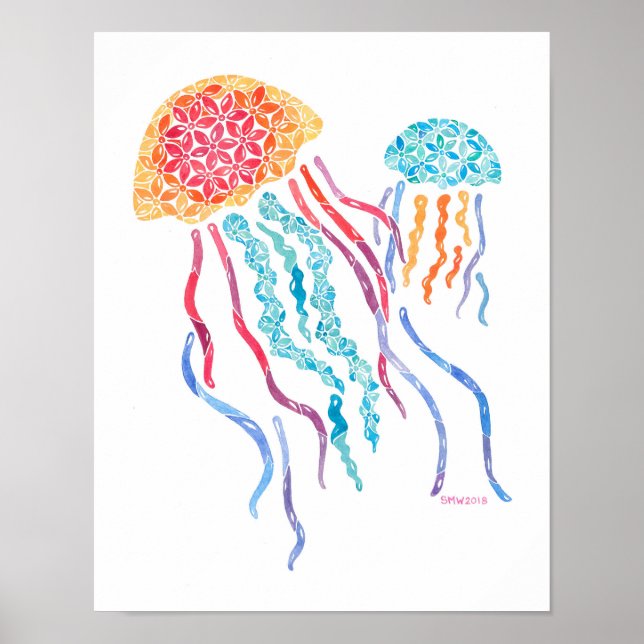 Jelly Fish Print Poster (Vorne)