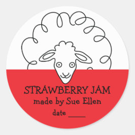 Jelly Jar Sheep Label Runder Aufkleber