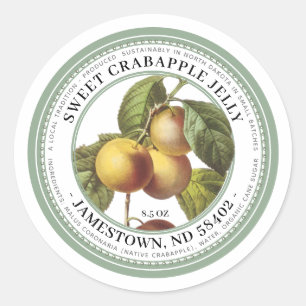 Jelly Label mit Darstellung von nativen Crabapples Runder Aufkleber