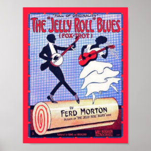 Jelly Roll Blues Vintage Notenblatt Cover-Kopie Poster