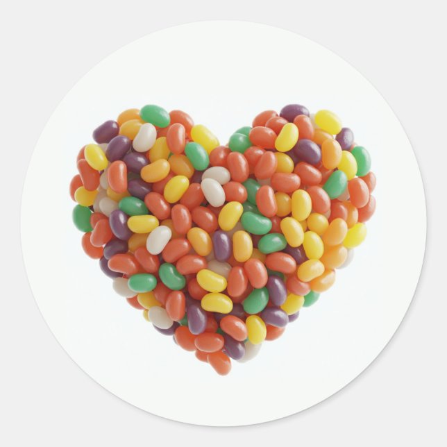 Jellybeans Heart Runder Aufkleber (Vorderseite)