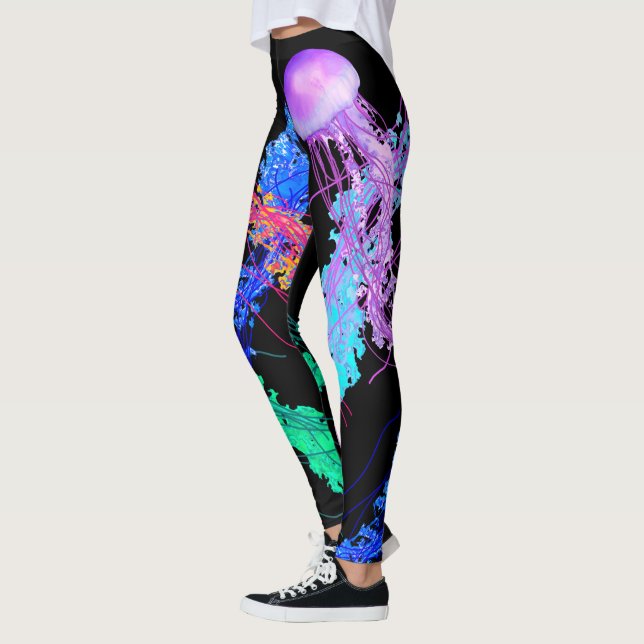 Jellyfish 2.0 on Black - Leggings (Gauche)
