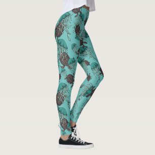 Jellyfish and Sea Turtles Leggings femmes